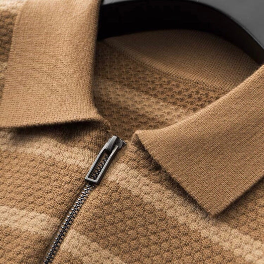 Jared | Men's Half-Zip Striped Polo Shirt