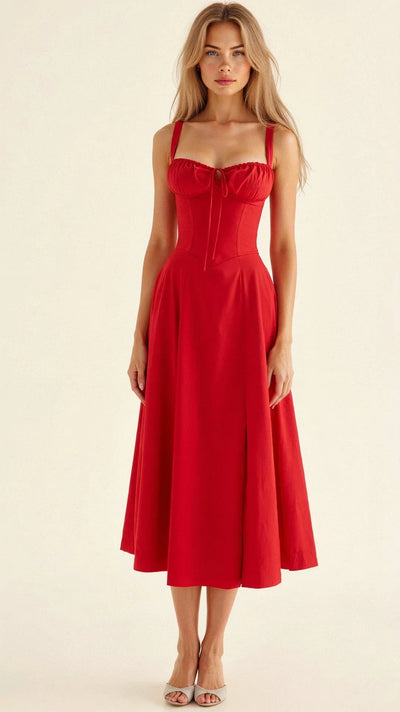 Nora | Elegant Floral Bustier Midriff Waist Shaper Dress